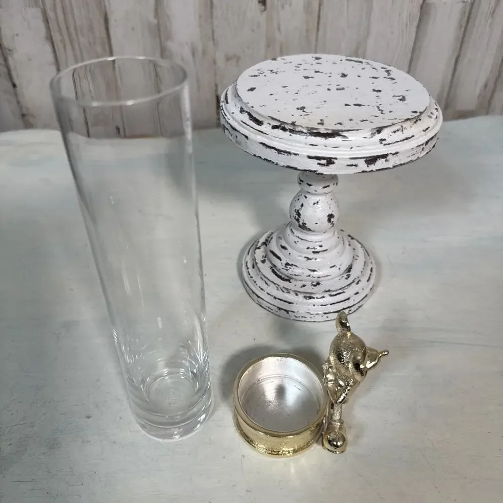 Disney Florist Silver And Glass Mickey Mouse Bud Vase